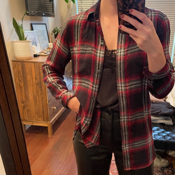 Madewell plaid button up blouse - Picture 1 of 3